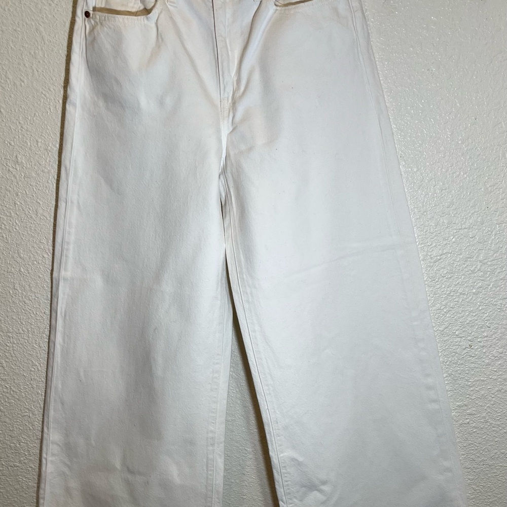Levi's White High-Rise Wide-Leg Jeans